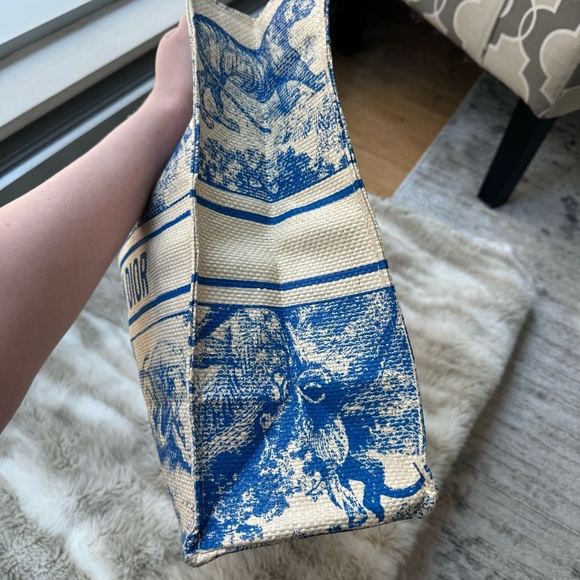 NWOT Christian Dior Dioriviera Straw Tote in Blue - Picture 6 of 8